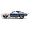 1973 Chevrolet Camaro Dark Blue Metallic with Gray Stripes and Winter Soldier Diecast Figure 1/32 Diecast Model Car by Jada - 4 of 4