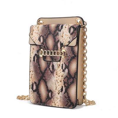 MKF Collection Yael Snake embossed Vegan Leather Phone Crossbody Bag by Mia K