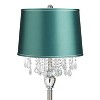 360 Lighting Crystals Traditional Glam 60 1/2" Tall Standing Floor Lamp Foot Switch Silver Satin Steel Finish Living Room Bedroom Drum Teal Blue Shade - 2 of 4