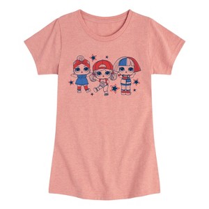 Girls' - LOL Surprise! - Fourth of July Fitted Short Sleeve Graphic T-Shirt - 1 of 4