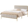 Sapphtopaz Modern Queen Size Bed Frame with Tufted Upholstered Headboard Wood Platform Bed with Metal Legs for Bedroom,No Box Spring Needed - 4 of 4