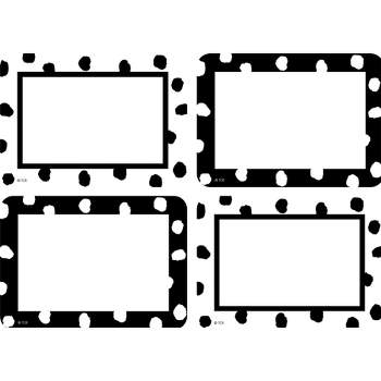 Teacher Created Resources® Black and White Painted Dots Name Tags/Labels - Multi-Pack - 36 Per Pack, 6 Packs
