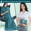 PAVILIA Soft Compact Travel Blanket and Pillow, Foldable Airplane Lightweight Portable Set, Flight Camping Plane Car Gift - 2 of 4