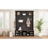 VYNXARIA Farmhouse 4-in-1 Hall Tree with 6 Hooks & Adjustable Shelves - Rustic Walnut Entryway Bench - 4 of 4