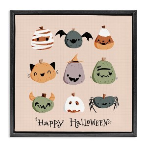 Stupell Industries Cute Halloween Costume Pumpkins Floating Frame Canvas Art - 1 of 4