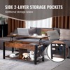 VEVOR Lift Top Coffee Table, 41.7 in Rectangle Coffee Table with Extra Storage Pockets, Pop Up Coffee Table for Living Room, Brown - 4 of 4
