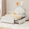Bed Frame with Upholstered Headboard, Wood Platform Bed Frame with 2 Storage Drawers, Wood Slats Support, No Box Spring Needed - 3 of 4