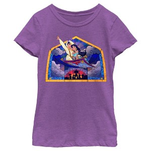 Girl's Aladdin Mosaic Glass Window T-Shirt - 1 of 4