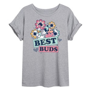 Women's - Disney - Best Buds Minnie Daisy Oversized Graphic T-Shirt - 1 of 4