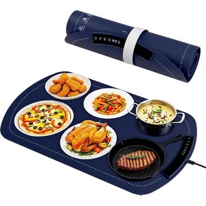 Electric Food Warming Mat, 7 Temp Levels (104°F-212°F), 250W Low Energy, 5H Timer, Child Lock, Ultra-Thin Roll-Up Buffet Warmer for Home/Parties, blue - 1 of 4