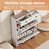 Foyer Shoe Storage Cabinet, Modern Slim Shoe Cabinet w/ 2 Flip Drawers and 2 Drawers, Freestanding Shoe Organizer w/ Anti-Tipping Device - 4 of 4