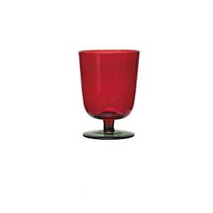 Storied Home 8 oz. Stemmed Fluted Drinking Glass, Green and Red - 1 of 4