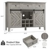 Farmhouse 47.2'' Buffet Cabinet with Sliding Barn Door, 33.4'' Tall Wood Rustic Sideboard with 3 Drawer - 2 of 4