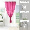 Evideco French Home Goods Double Layer Window Curtain Drape, Elegant Two-Tone Sheer Curtain - Ideal for Living Room, Bedroom Décor, 95x55 Inches - 2 of 4