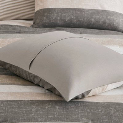 King Taupe and Grey Microfiber 7-Piece Bed in a Bag Set