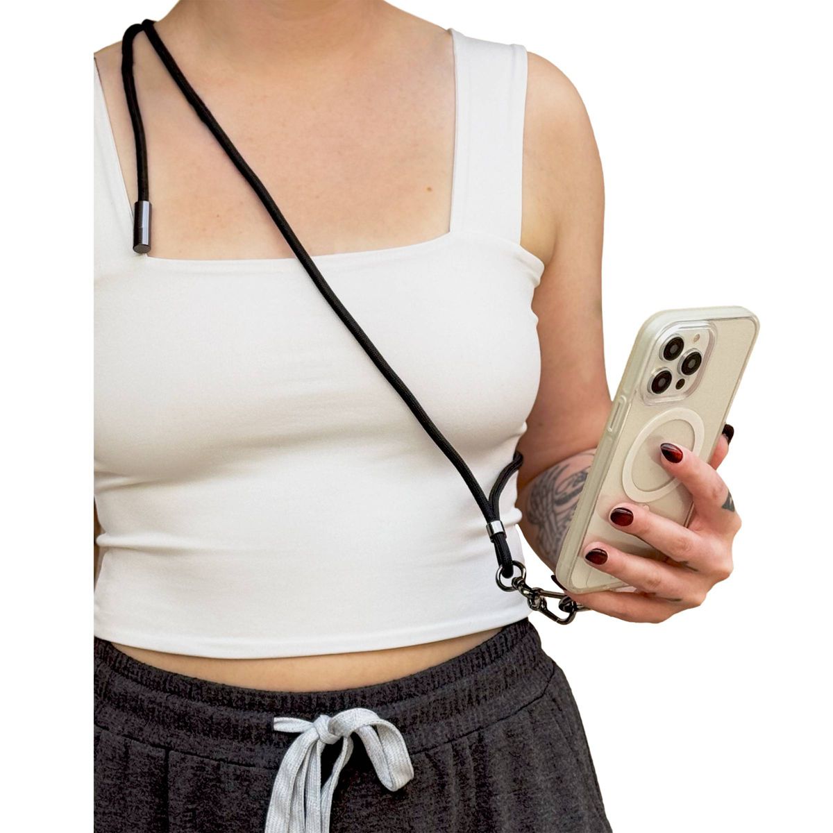 Sonix Crossbody Strap with Charging Cord - Black - thumbnail 4