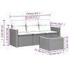 vidaXL Garden Sofa Set Black PE rattan 4 Piece Set Adjustable Armrests - 3 of 4
