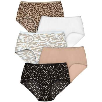 Comfort Choice Women's Plus Size Cotton Boyshort Panty 3-pack - 10, Vanilla  Dot Pack : Target