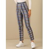 Allegra K Women's Plaid Tartan High Waisted Button Casual Pants - 2 of 4