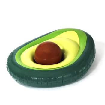 The Lakeside Collection Inflatable Avocado Float - Fun Novelty Pool Floatie with Removable Ball 1 Pieces