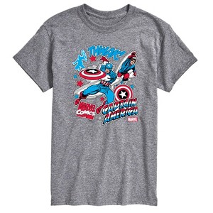 Men's - Marvel - Captain America Comic Book Stickers Short Sleeve Graphic T-Shirt - 1 of 4