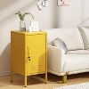 Single Door Lockable Metal End Table,Modern Minimalist Room Side Table with 2 Adjustable Shelf,Multi Storage Cabinet - 2 of 4