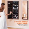 VEVOR Mirror Jewelry Cabinet, 42.52-Inch Tall Lockable Jewelry Cabinet Armoire with Full-Length Mirror, Wall or Door Mounted Jewelry Mirror, Brown - 3 of 4