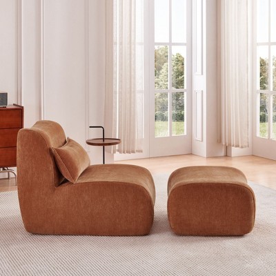 NicBex Couches for Living Room Recliner Single Seat Upholstered Lounge Chair Sofa Modern Design Accent Sofa with Ottoman