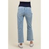 Pinkblush Light Blue Ripped Knee Fringe Hem Straight Leg Maternity Ankle Jeans - 2 of 4