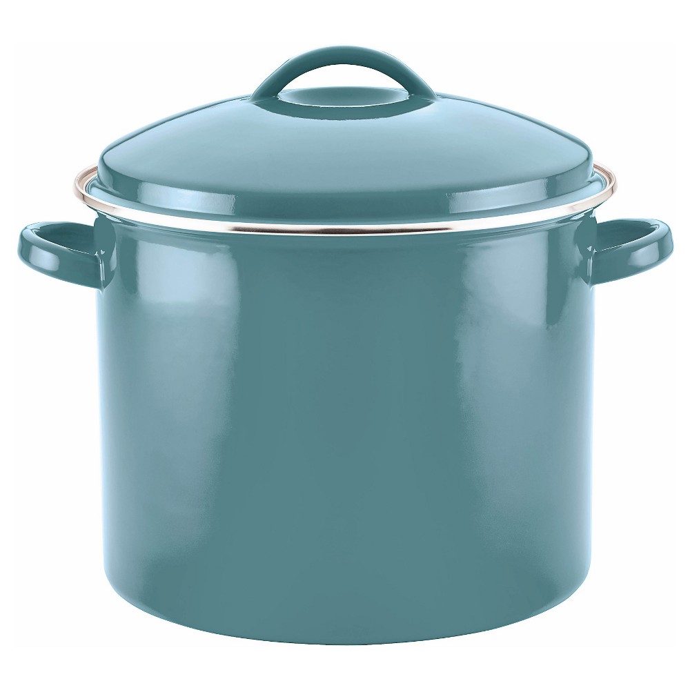 Photos - Pan Farberware 16qt Porcelain Enamel Covered Stock Pot Aqua