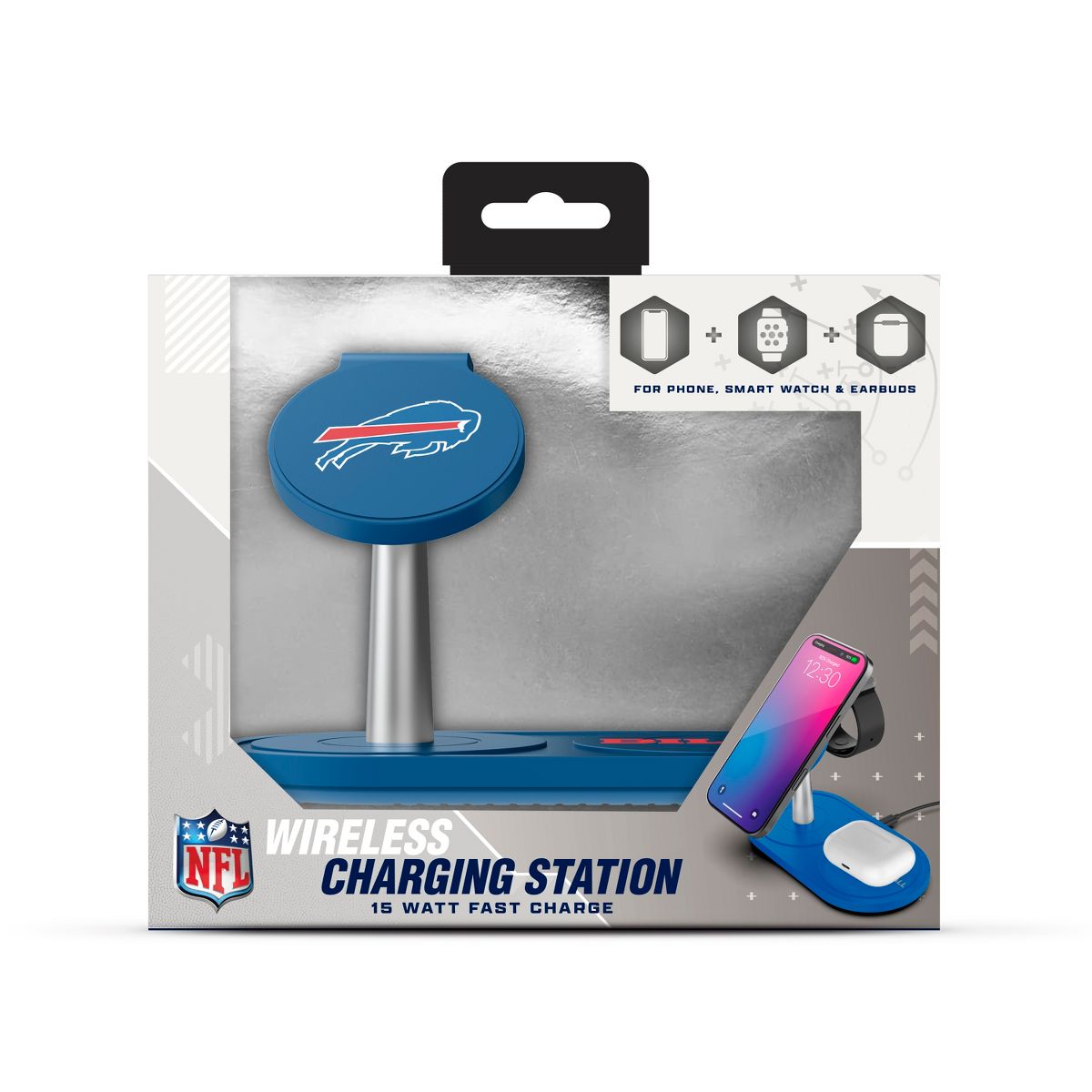 SOAR NFL 3-in-1 Wireless Charging Station- Buffalo Bills - thumbnail 3