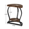 Syemin End Tables Half-Round End Table, 2-Tier Semi Circle Side Table, Rustic Half-Round Accent Table for Living Room, Brown, 23.62"*12.6"*25.59" - 3 of 4