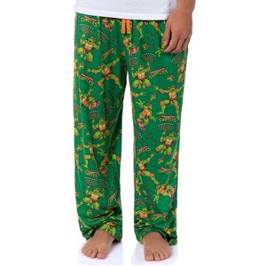 Teenage Mutant Ninja Turtles Men's Tossed Print Sleep Pajama Pants For Adults - 1 of 4
