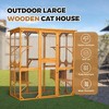 Large Wooden Outdoor Cat Enclosure, 72" Cat Cage Playpen With 3 Jumping Platforms And 2 Napping Houses, Weatherproof Asphalt Roof Cat Shelter - 4 of 4