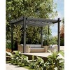 10x10 Ft Retractable Outdoor Pergola with Canopy, Upgraded Wood-Grain Aluminum Pergola, UV-Resistant Metal Shelter for Backyard, Patio, Porch - 2 of 4