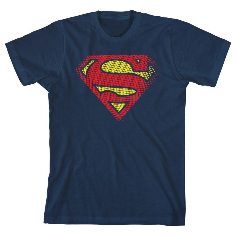 Superman Faded Logo Boy's Navy T-shirt, 1 of 4
