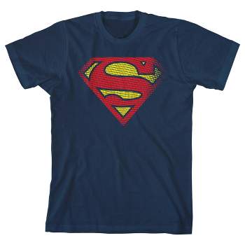 Superman Faded Logo Boy's Navy T-shirt