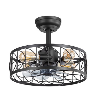Airsurfer 16.5-Inch Black Downrod Mounted Enclose Ceiling Fans with Remote
