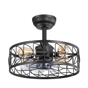 Airsurfer 16.5-Inch Black Downrod Mounted Enclose Ceiling Fans with Remote - 1 of 4