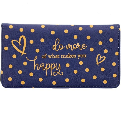 Juvale Checkbook Cover Wallet Credit Card Holder With RFID Blocking, Gold  Foil Polka Dot Pattern, For Women, PU Leather Blue : Target