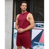 Clearlove Men's Athletic Tracksuit Set Sleeveless Hooded Tanks Tops Sweatsuit 2 Piece Casual Sports Shorts Set - 3 of 4