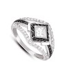 Guili Sterling Silver White and Black Cubic Zirconia Ring - 2 of 3