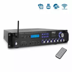 Pyle P3001BT 3,000 Watt Multi Channel Bluetooth Home Theater Hybrid Amplifier Receiver Pre-Amplifier with MP3/USB/SD/AUX Readers and FM Radio, Black
