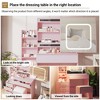 Vanity Desk With Mirror and LED Lights, Makeup Vanity Desk With Sliding Mirror, Power Outlet, Dressing Table With 4 Drawers - 2 of 4