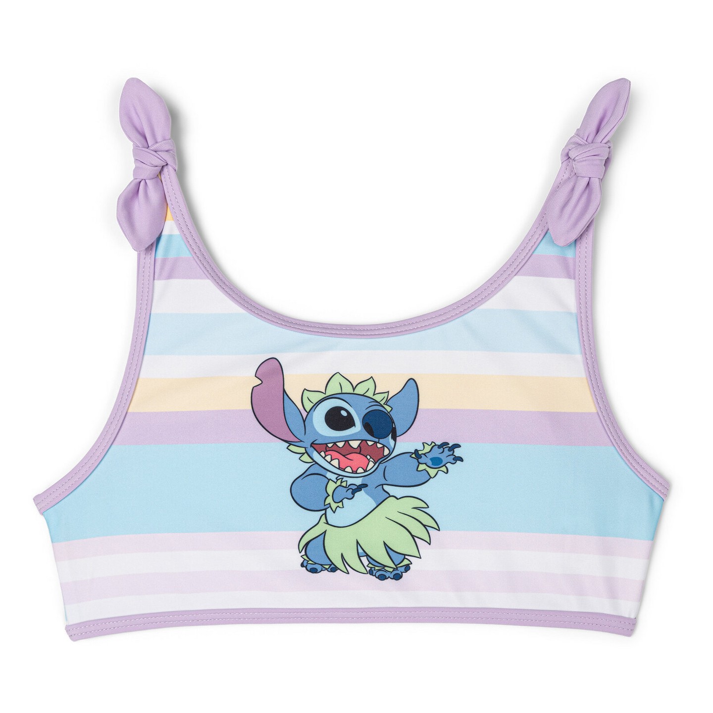 Disney Lilo & Stitch Little Girls' Sleeveless Printed Graphic 2-Piece Bathing Suit Purple Stripe, цвет: Фиолетовый — фото 3