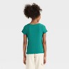 Girls' Short Sleeve Rib-Knit T-Shirt - Cat & Jack™ - 2 of 3