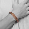 Black Bow Jewelry 10mm Color Plated Stainless Steel & Leather I.D. Bracelet, 8.5 Inch - 3 of 4