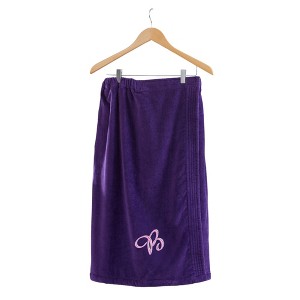 Personalization Mall Bath Time Monogram Towel Wrap - Purple - 1 of 1