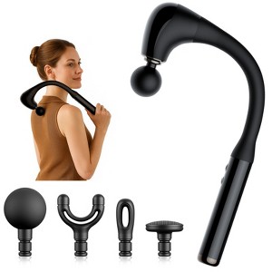 SUGIFT Ergonomic Extended Handle Massage Gun – Deep Tissue Muscle Massager with 4 Heads, 5 Speeds, Quiet Motor & Long Battery Life - 1 of 4