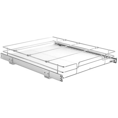 17"W x 21"D Pull Out Cabinet Organizer, Heavy Duty Slide Out Pantry Shelves, Chrome-Plated Steel Roll Out Drawers, Sliding Drawer Storage